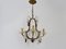 Bronze Cage Chandelier with Glass Pendants, 1950s, Image 3