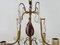 Bronze Cage Chandelier with Glass Pendants, 1950s 8