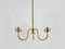 Minimalist Brass Suspension Lamp with Glass Tubes, 1960s 6