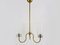 Minimalist Brass Suspension Lamp with Glass Tubes, 1960s, Image 3