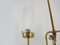 Minimalist Brass Suspension Lamp with Glass Tubes, 1960s 7