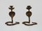 Bronze Cobra Candlesticks with Engraving, 1950s, Set of 2 1