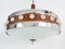 Scandinavian Ceiling Light in Chromed Metal, Wood and Glass Basin, 1960s, Image 4