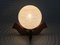 Lampada in legno con sfera in vetro bianco, anni '70, Immagine 2