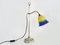 Art Deco Chromed Metal Desk Lamp with Glass Tulip Shade, 1930s 3