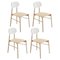 Bokken Chairs in Natural Beech with White Lacquered Back by Colé Italia, Set of 4 1