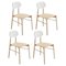 Bokken Chairs in Natural Beech with White Lacquered Back by Colé Italia, Set of 4, Image 1