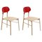 Red Bokken Chairs in Natural Beech by Colé Italia, Set of 2, Image 1