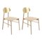 Bokken Chairs in Natural Beech with Gold Lacquered Back by Colé Italia, Set of 2 1