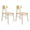 Bokken Chairs in Natural Beech with Gold Lacquered Back by Colé Italia, Set of 2, Image 1