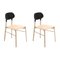 Black Bokken Chairs in Natural Beech by Colé Italia, Set of 2 1