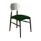 Bokken Upholstered Chair in Black and Silver by Colé Italia, Image 1