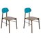 Bokken Chairs in Turquoise Beech Structure by Colé Italia, Set of 2, Image 1
