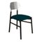 Bokken Upholstered Chair in Black and Silver by Colé Italia, Image 1