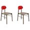 Red Bokken Chairs in Beech Structure by Colé Italia, Set of 2 1