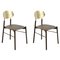 Gold Leaf Bokken Chairs in Beech Structure by Colé Italia, Set of 2, Image 1
