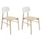 Bokken Chairs in Natural Beech with White Lacquered Back by Colé Italia, Set of 2 1