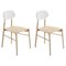 Bokken Chairs in Natural Beech with White Lacquered Back by Colé Italia, Set of 2, Image 1