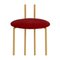 Joly Chairdrobe in Gold with High Back and Rosso Velvet by Colé Italia 6
