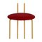 Joly Chairdrobe in Gold with High Back and Rosso Velvet by Colé Italia, Image 6