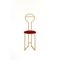 Joly Chairdrobe in Gold with High Back and Rosso Velvet by Colé Italia, Image 2