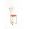 Joly Chairdrobe in Gold with High Back and Arancio Velvet by Colé Italia, Image 3