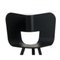 Silla Tria con asiento de poros abiertos en negro de Colé Italia, Imagen 4