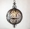 Wrought Iron Round Suspension with Interior Glass Sphere, 1930s 3