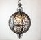 Wrought Iron Round Suspension with Interior Glass Sphere, 1930s, Image 3