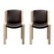 300 Chairs in Wood and Sørensen Leather by Joe Colombo for Karakter, Set of 2 1