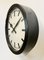Horloge Murale d'Usine Industrielle Noire de Siemens, 1950s 3