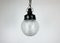 Industrial Bakelite Pendant Light with Ribbed Glass, 1970s 1