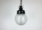 Industrial Bakelite Pendant Light with Ribbed Glass, 1970s, Image 1