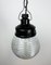 Industrial Bakelite Pendant Light with Ribbed Glass, 1970s 6