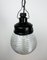 Lámpara colgante industrial de baquelita con vidrio acanalado, años 70, Imagen 6