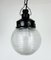 Industrial Bakelite Pendant Light with Ribbed Glass, 1970s, Image 2