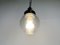 Lámpara colgante industrial de baquelita con vidrio acanalado, años 70, Imagen 8