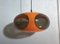 Vintage Orange Plastic Ufo Ceiling Lamp from Massiv Belgium Lighting, 1970s 3