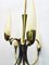 Lámpara de araña Mid-Century de vidrio y latón de Hillebrand Lighting, años 50, Imagen 10