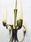 Mid-Century Glass & Brass Chandelier from Hillebrand Lighting, 1950s 10