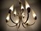 Mid-Century Glass & Brass Chandelier from Hillebrand Lighting, 1950s 16