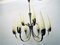 Lampadario Mid-Century in vetro e ottone di Hillebrand Lighting, anni '50, Immagine 2