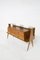 Italienisches Vintage Holz Messing & Glas Sideboard, 1950er 1