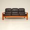 Danish 3-Seater Sofa in Teak and Leather, 1970s 1