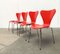 Sedie modello 3107 di Arne Jacobsen per Fritz Hansen, Danimarca, 1997, set di 4, Immagine 2