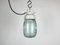 Industrial White Porcelain Pendant Light with Ribbed Glass, 1970s 3
