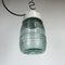 Industrial White Porcelain Pendant Light with Ribbed Glass, 1970s 6