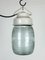 Industrial White Porcelain Pendant Light with Ribbed Glass, 1970s, Image 1