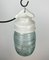 Industrial White Porcelain Pendant Light with Ribbed Glass, 1970s, Image 7