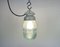 Industrial White Porcelain Pendant Light with Ribbed Glass, 1970s 12